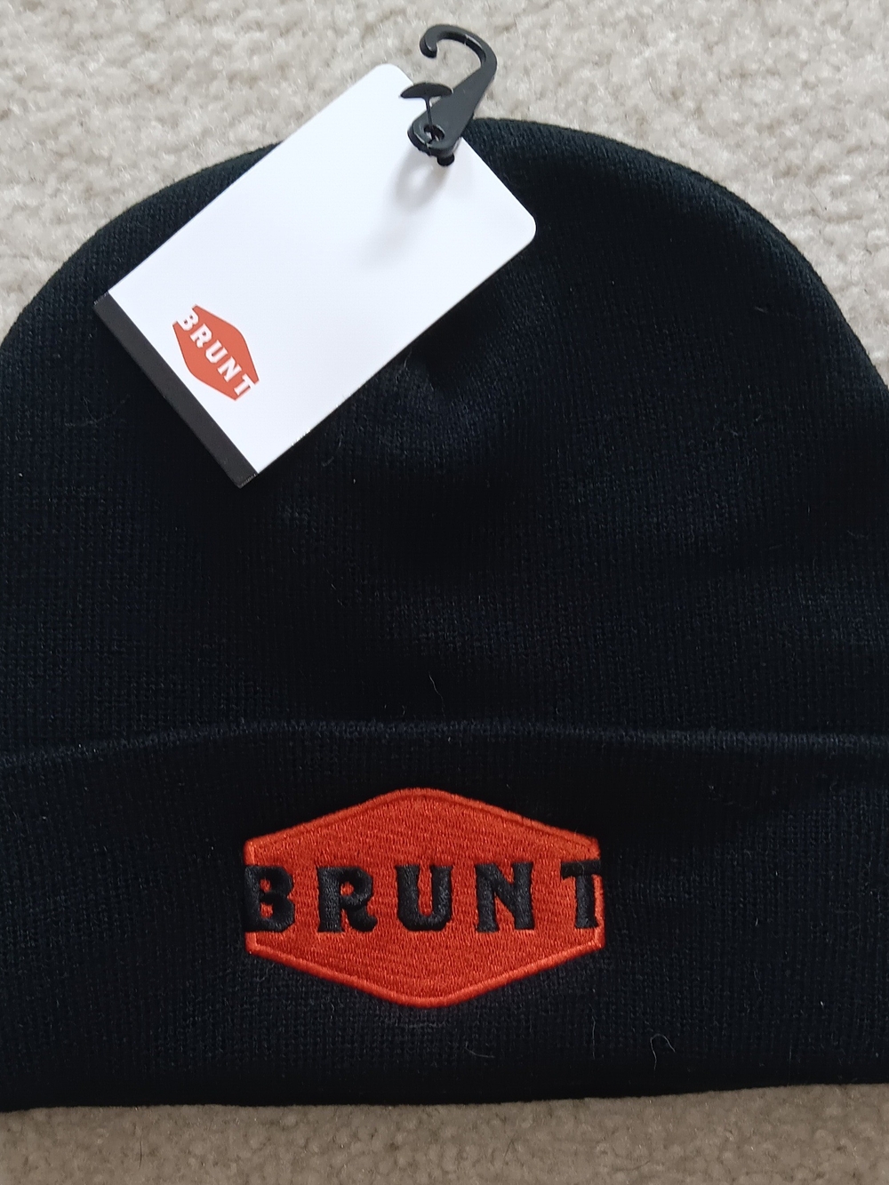 Brunt Men’s Black Beanie with Logo